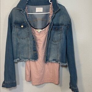 🌴  Boden Pink Ruffled Sleeveless Cotton Scoop Neck Tank, Size Large